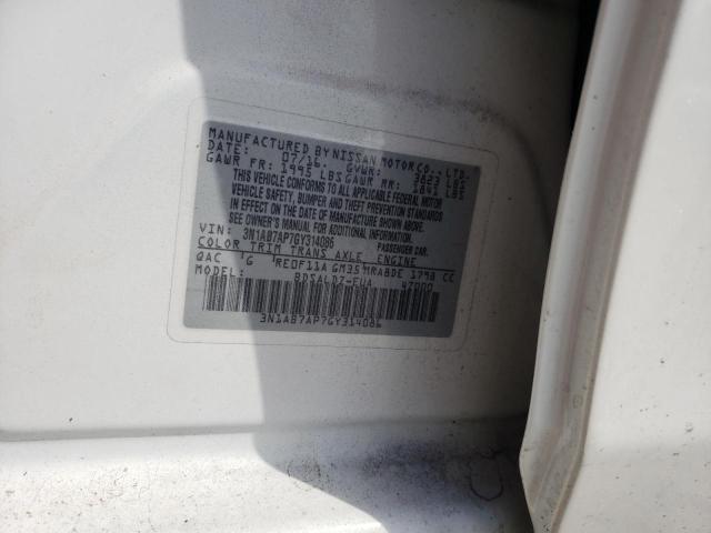 Photo 10 from auction – 2016 NISSAN SENTRA S with VIN 3N1AB7AP7GY314086