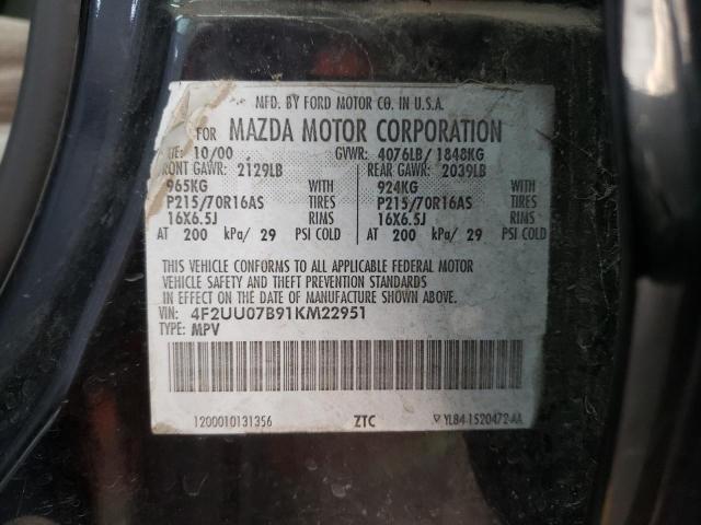 Photo 10 from auction – 2001 MAZDA TRIBUTE DX with VIN 4F2UU07B91KM22951