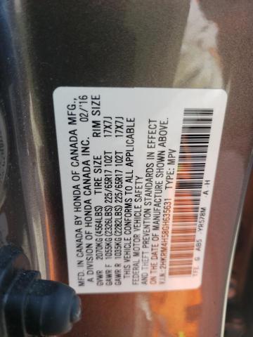 Photo 10 from auction – 2016 HONDA CR-V EX with VIN 2HKRM4H58GH635631
