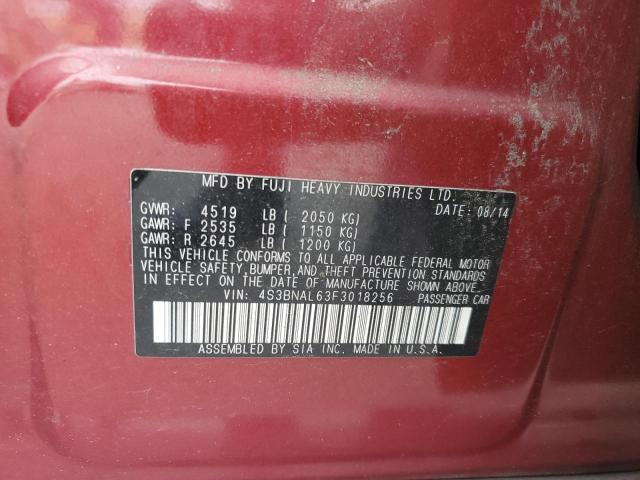 Photo 10 from auction – 2015 SUBARU LEGACY 2.5 with VIN 4S3BNAL63F3018256