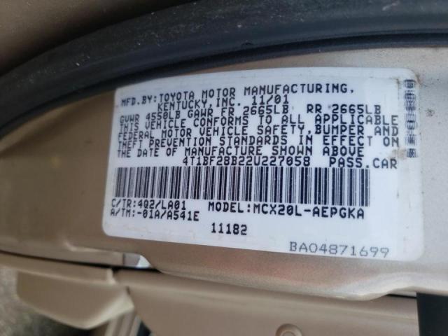 Photo 10 from auction – 2002 TOYOTA AVALON XL with VIN 4T1BF28B22U227058