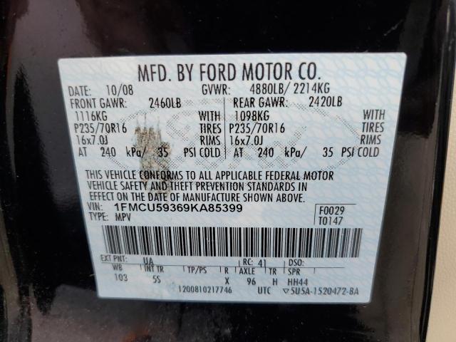 Photo 10 from auction – 2009 FORD ESCAPE with VIN 1FMCU59369KA85399