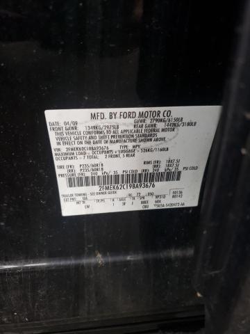 Photo 10 from auction – 2009 FORD FLEX SEL with VIN 2FMEK62C19BA93676