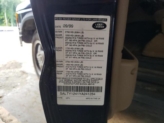 Photo 10 from auction – 2000 LAND ROVER DISCOVERY with VIN SALTY1241YA241284