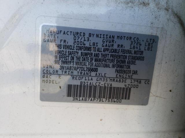 Photo 10 from auction – 2013 NISSAN SENTRA S with VIN 3N1AB7AP7DL755600