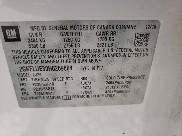 Zdjęcie 10 z aukcji – 2017 GMC TERRAIN SL z VIN 2GKFLUE30H6269604