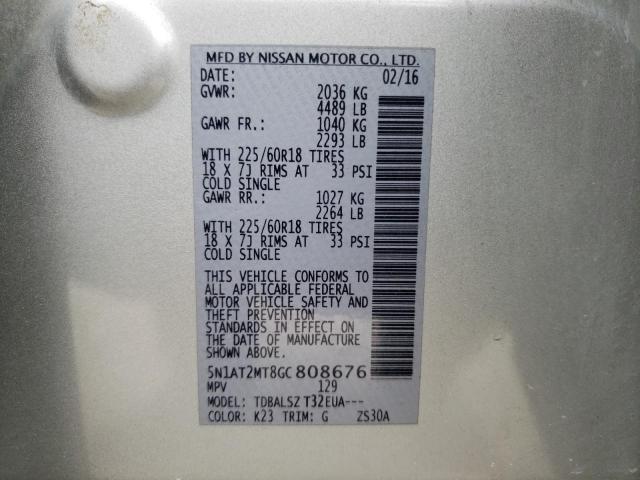 Photo 10 from auction – 2016 NISSAN ROGUE S with VIN 5N1AT2MT8GC808676