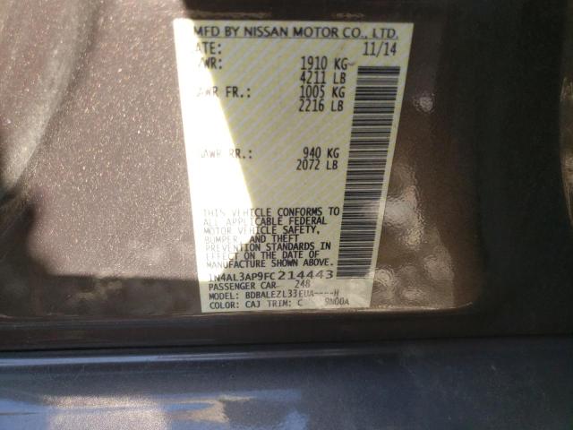 Photo 10 from auction – 2015 NISSAN ALTIMA 2.5 with VIN 1N4AL3AP9FC214443