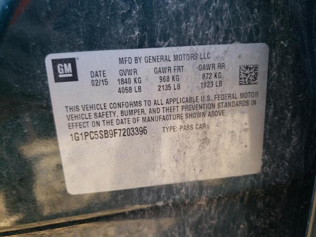 Photo 10 from auction – 2015 CHEVROLET CRUZE LT with VIN 1G1PC5SB9F7203396