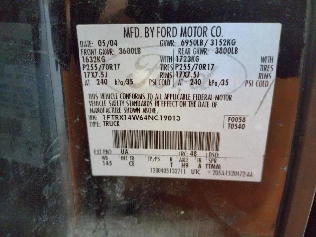 Photo 10 from auction – 2004 FORD F150 with VIN 1FTRX14W64NC19013