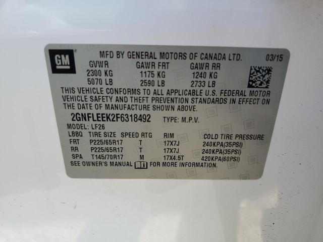 Photo 10 from auction – 2015 CHEVROLET EQUINOX LS with VIN 2GNFLEEK2F6318492