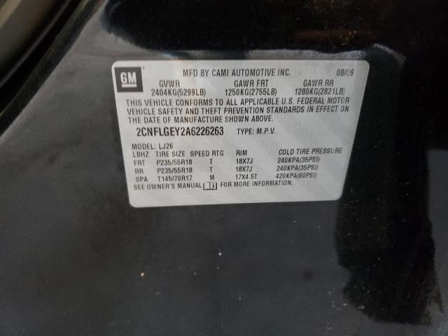 Photo 10 from auction – 2010 CHEVROLET EQUINOX LT with VIN 2CNFLGEY2A6226263