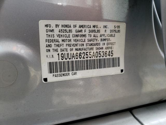 Photo 10 from auction – 2005 ACURA TL with VIN 19UUA66255A053645