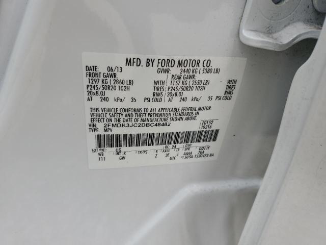 Photo 10 from auction – 2013 FORD EDGE SEL with VIN 2FMDK3JC2DBC48482