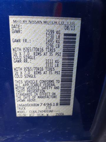 Photo 10 from auction – 2013 NISSAN FRONTIER S with VIN 1N6AD0ER8DN749618