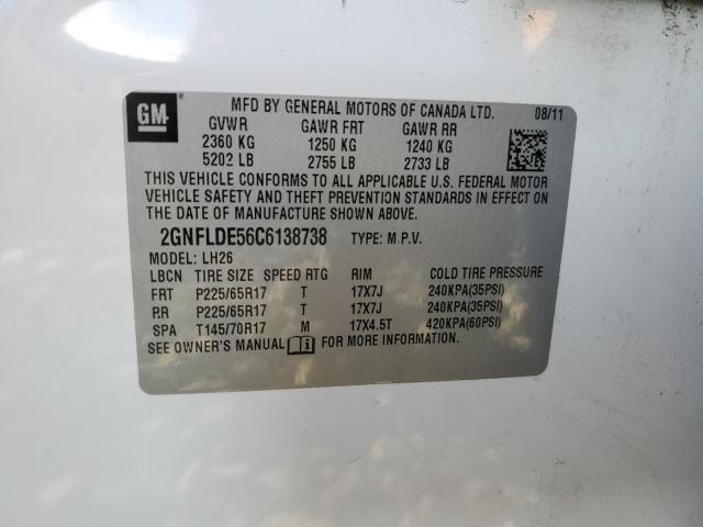 صورة رقم 10 من المزاد - 2012 CHEVROLET EQUINOX LT مع VIN 2GNFLDE56C6138738