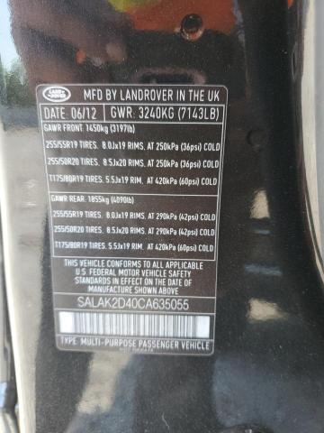 Photo 10 from auction – 2012 LAND ROVER LR4 HSE LU with VIN SALAK2D40CA635055