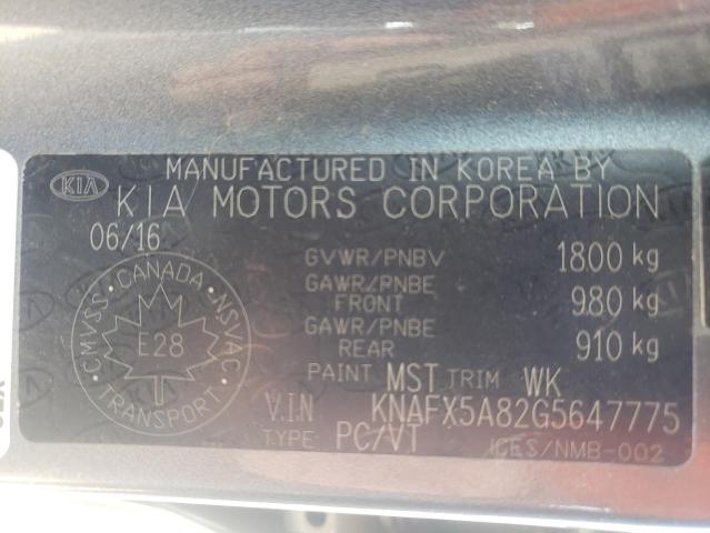 Zdjęcie 10 z aukcji – 2016 KIA FORTE EX z VIN KNAFX5A82G5647775