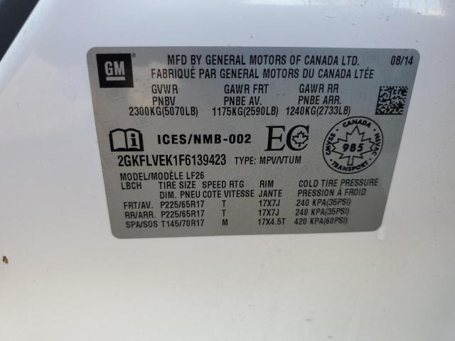 Photo 10 from auction – 2015 GMC TERRAIN SL with VIN 2GKFLVEK1F6139423