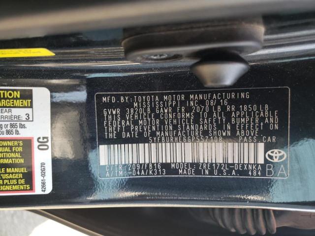 Photo 10 from auction – 2016 TOYOTA COROLLA L with VIN 5YFBURHE6GP557108