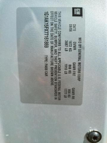 Photo 10 from auction – 2007 CHEVROLET COBALT LS with VIN 1G1AK15FX77161869