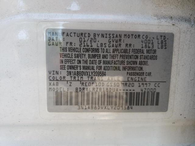Photo 10 from auction – 2020 NISSAN SENTRA SR with VIN 3N1AB8DVXLY209584