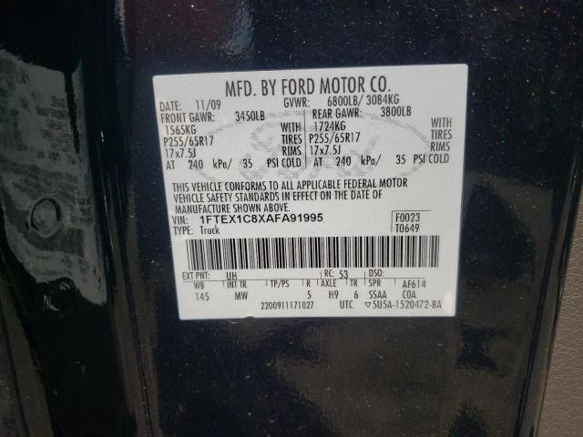 Photo 10 from auction – 2010 FORD F150 SUPER with VIN 1FTEX1C8XAFA91995