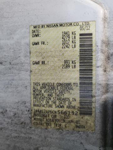 Photo 10 from auction – 2012 NISSAN ALTIMA BAS with VIN 1N4AL2AP6CN566132