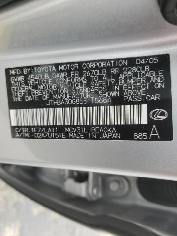 Photo 10 from auction – 2005 LEXUS ES 330 with VIN JTHBA30G855115684