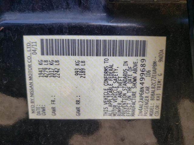 Photo 10 from auction – 2011 NISSAN ALTIMA BAS with VIN 1N4AL2AP6BN499689
