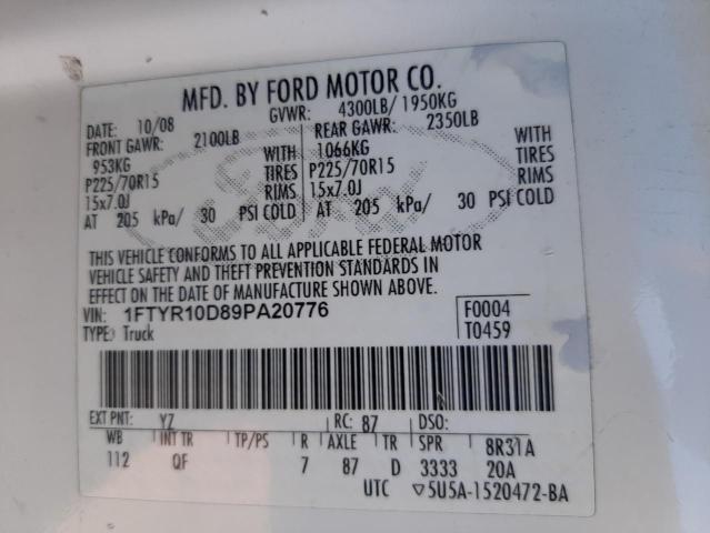 Photo 10 from auction – 2009 FORD RANGER with VIN 1FTYR10D89PA20776