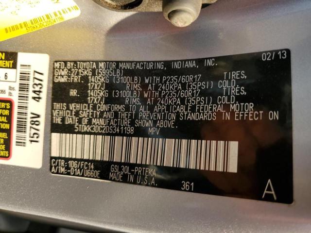 Photo 10 from auction – 2013 TOYOTA SIENNA LE with VIN 5TDKK3DC2DS341198
