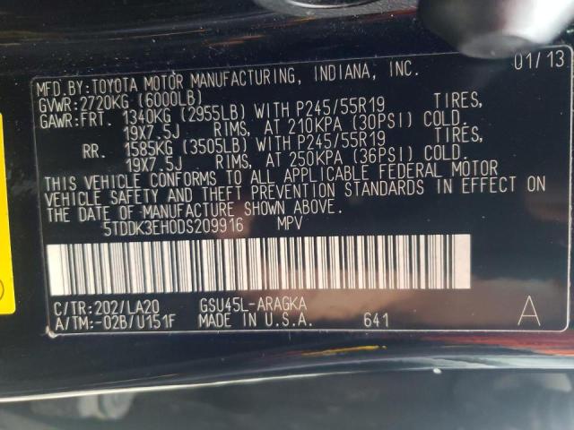 Photo 10 from auction – 2013 TOYOTA HIGHLANDER with VIN 5TDDK3EH0DS209916