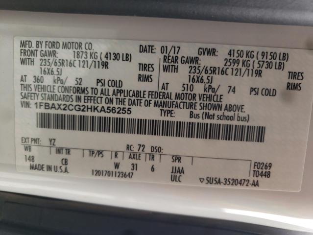 Photo 10 from auction – 2017 FORD TRANSIT T- with VIN 1FBAX2CG2HKA56255