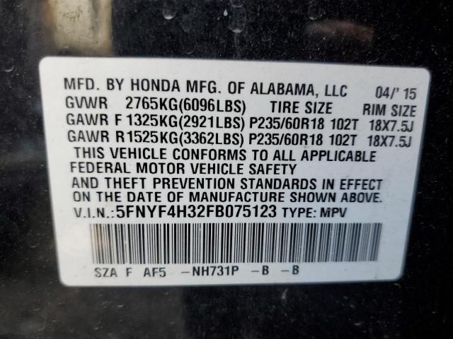 Photo 10 from auction – 2015 HONDA PILOT SE with VIN 5FNYF4H32FB075123