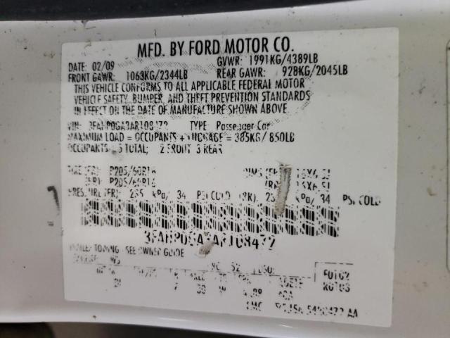 Photo 10 from auction – 2010 FORD FUSION S with VIN 3FAHP0GA3AR108472