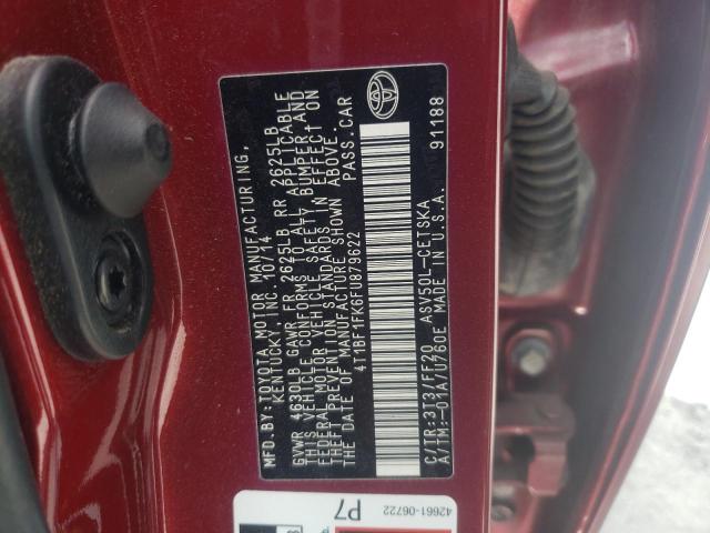 Photo 10 from auction – 2015 TOYOTA CAMRY LE with VIN 4T1BF1FK6FU879622