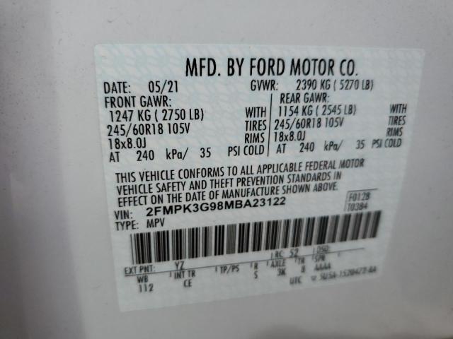 Photo 10 from auction – 2021 FORD EDGE SE with VIN 2FMPK3G98MBA23122