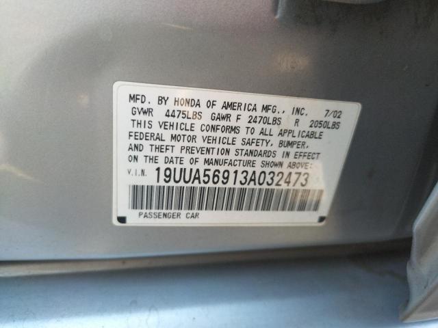 Photo 10 from auction – 2003 ACURA 3.2TL TYPE with VIN 19UUA56913A032473
