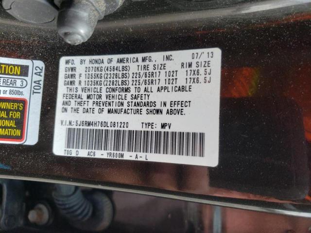 Photo 10 from auction – 2013 HONDA CR-V EXL with VIN 5J6RM4H76DL081220