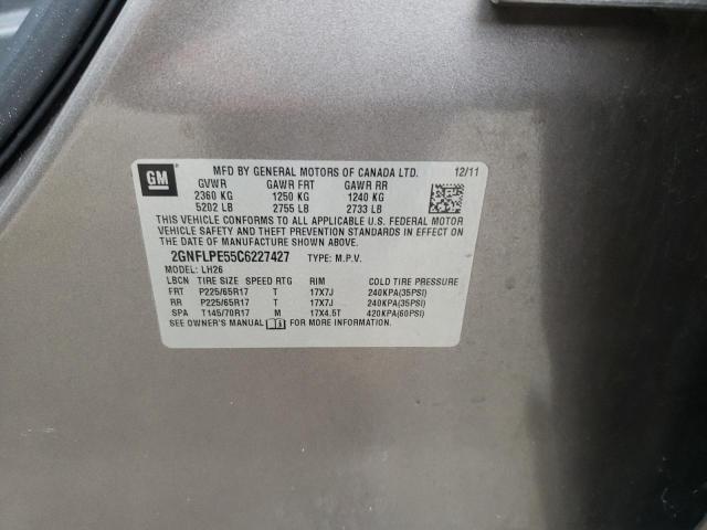 Photo 10 from auction – 2012 CHEVROLET EQUINOX LT with VIN 2GNFLPE55C6227427