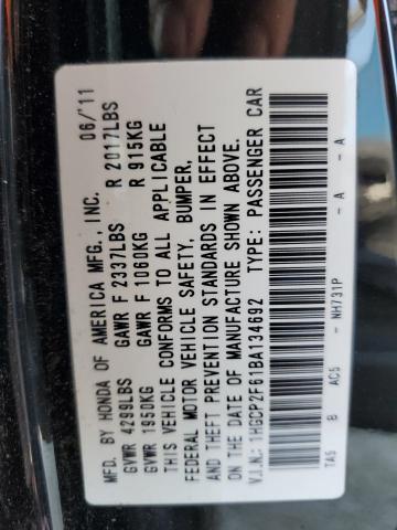 Photo 10 from auction – 2011 HONDA ACCORD SE with VIN 1HGCP2F61BA134692
