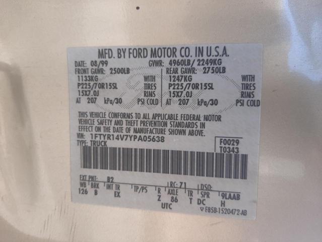 Photo 10 from auction – 2000 FORD RANGER SUP with VIN 1FTYR14V7YPA05638