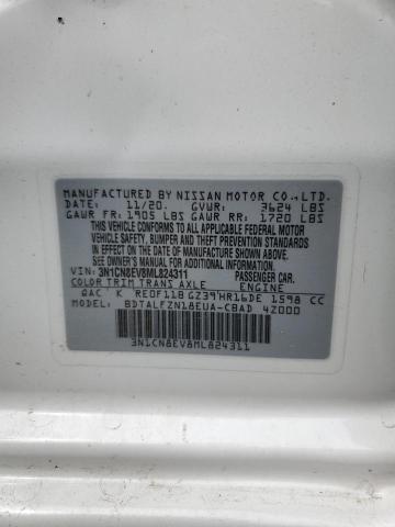Photo 10 from auction – 2021 NISSAN VERSA SV with VIN 3N1CN8EV8ML824311