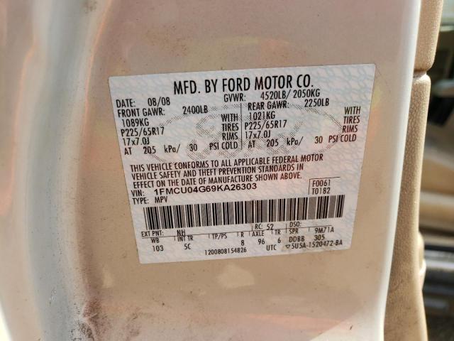 Photo 10 from auction – 2009 FORD ESCAPE LIM with VIN 1FMCU04G69KA26303