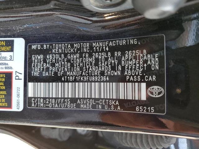 Photo 10 from auction – 2015 TOYOTA CAMRY LE with VIN 4T1BF1FK9FU892364