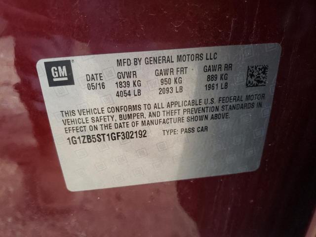 Photo 10 from auction – 2016 CHEVROLET MALIBU LS with VIN 1G1ZB5ST1GF302192