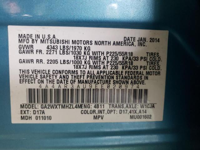 Photo 10 from auction – 2014 MITSUBISHI OUTLANDER with VIN 4A4AR3AU9EE020974