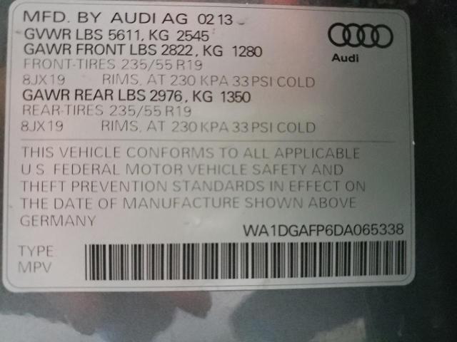 Photo 10 from auction – 2013 AUDI Q5 PREMIUM with VIN WA1DGAFP6DA065338