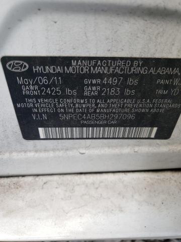 Photo 10 from auction – 2011 HYUNDAI SONATA SE with VIN 5NPEC4AB5BH297096